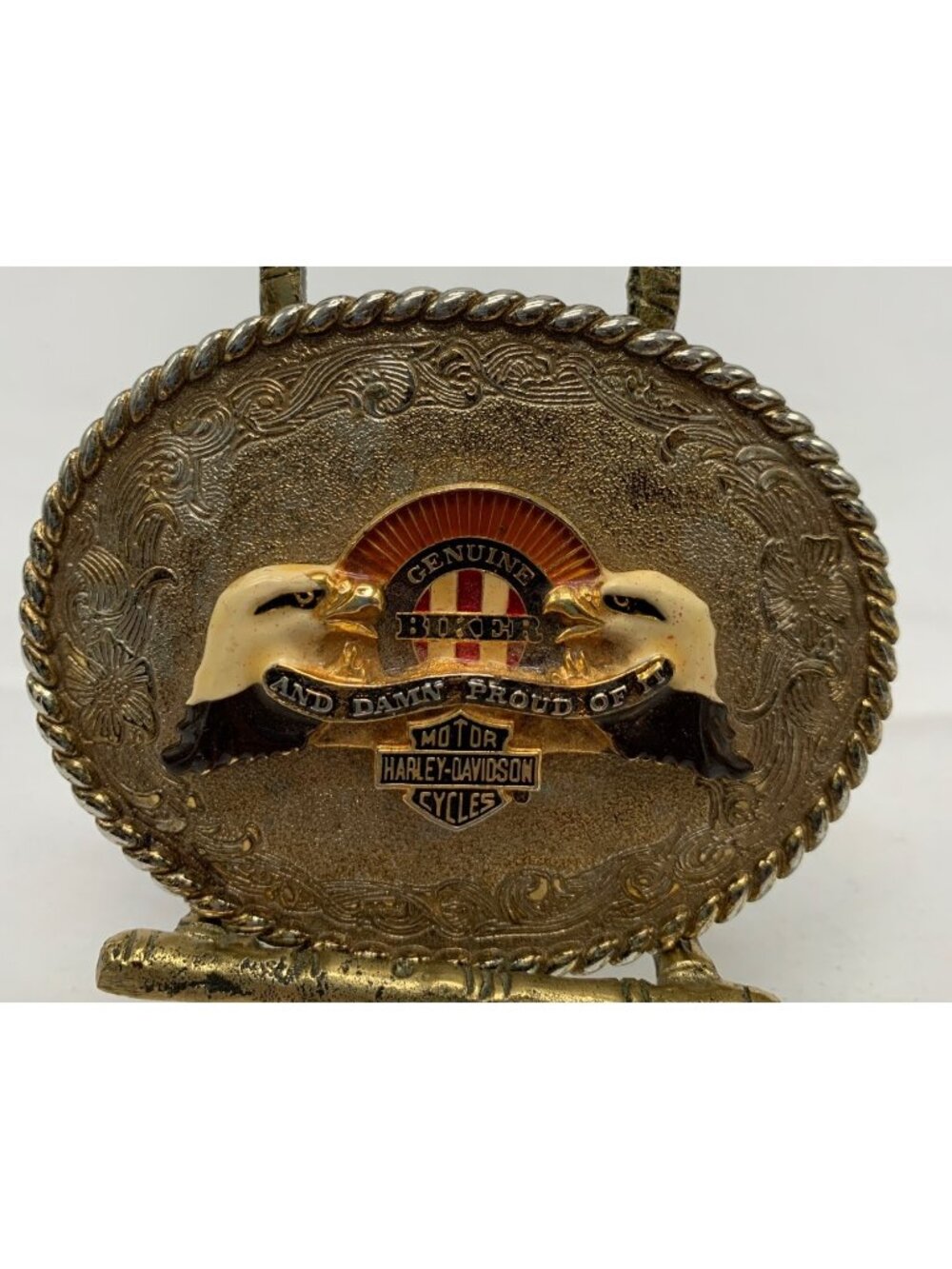 Vintage 1978 Raintree Harley-Davidson 75th Anniversary Belt Buckle Two Eagle